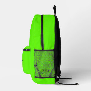 Sac À Dos Imprimé Initiales de couleur verte néon fluorescente solid