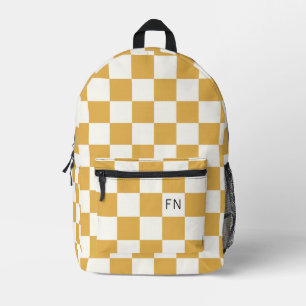 Sac À Dos Imprimé Initiales Monogrammes neutres selon le genre Jaune