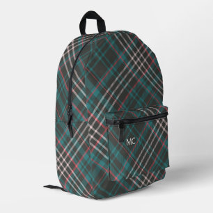 Sac À Dos Imprimé Initiales Monogrammes Plaid De Chèque Moderne Et É