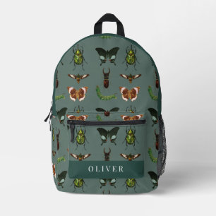 Sac À Dos Imprimé Insectes vintages et bogues Motif vert