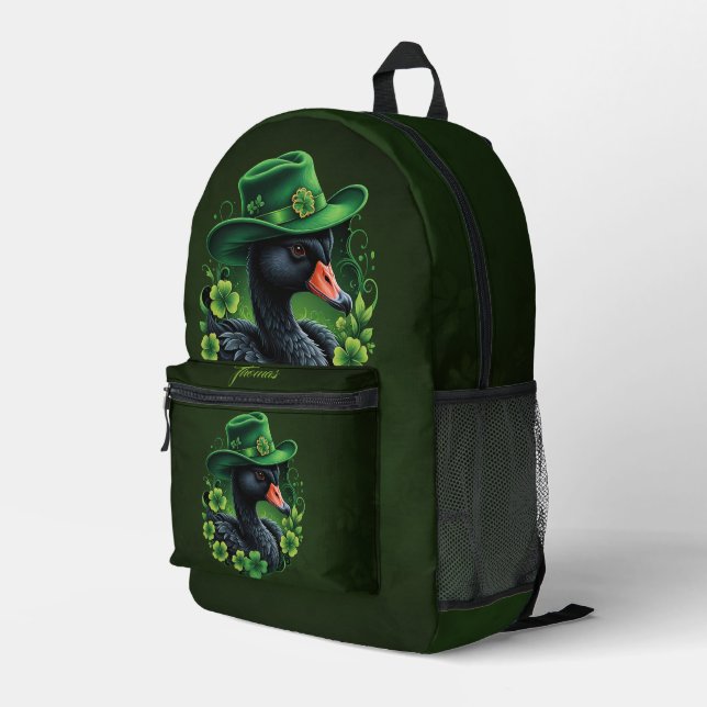 Sac À Dos Imprimé Irish Elegance, le cygne noir de St Patrick (Coin arrière droit)