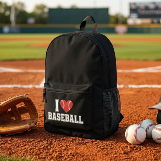Sac À Dos Imprimé J'adore le baseball (I Love Baseball Backpack)