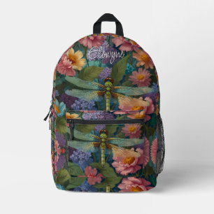 Sac À Dos Imprimé Jardin floral pastel vintage bohème chic libellule