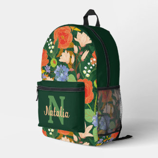 Sac À Dos Imprimé Jardin Floral Personnalisé de Minuit