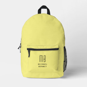 Sac À Dos Imprimé Jaune Monogrammé Élégant