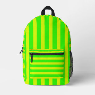 Sac À Dos Imprimé Jaune Néon et Vert Néon Cool Rayé