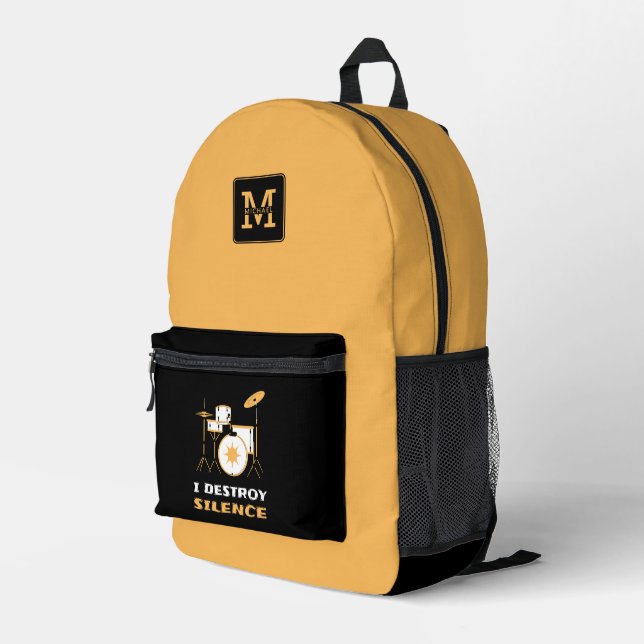 Sac À Dos Imprimé Je Détruis Silence Funny Drummer (Coin arrière droit)