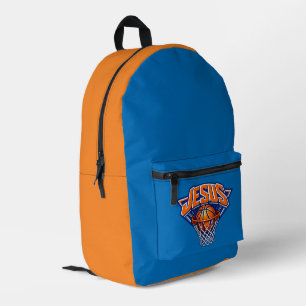 Sac À Dos Imprimé JÉSUS - Bleu et Orange