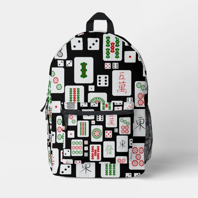Sac À Dos Imprimé Jeu de cartes Mahjong (Recto)