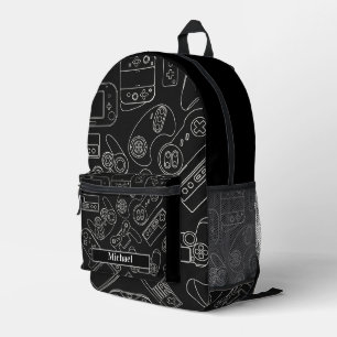 Sac À Dos Imprimé Jeu vidéo moderne noir et blanc Gamer