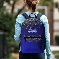Joli bleu royal argent faux parties scintillant mo