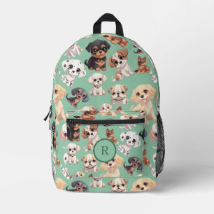 Sac À Dos Imprimé Joli Chien Chien Chien Pale Vert