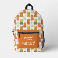 Joli Feline Motif Crazy Cat Lady Script personnali