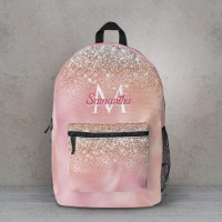 Joli monogramme pailleté argent faux or rose