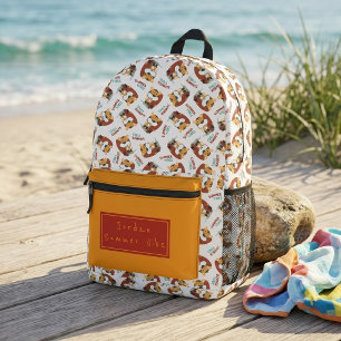 Sac À Dos Imprimé Joli motif de tigre orange avec monogramme personn