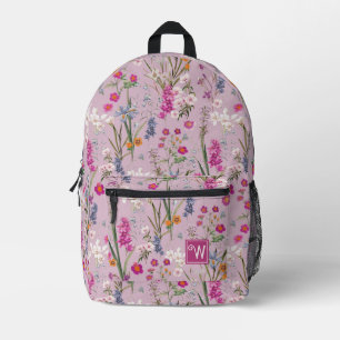 Sac À Dos Imprimé Joli motif floral coloré clair violet