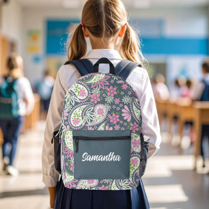 Sac À Dos Imprimé Joli motif paisley rose personnalisé