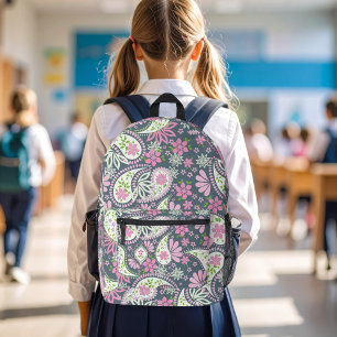 Sac À Dos Imprimé Joli motif paisley rose pour l'école