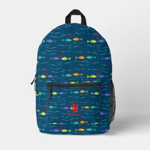 Sac À Dos Imprimé Joli poisson de mer en amour monogramme