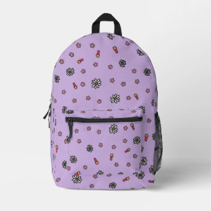 Sac À Dos Imprimé Joli rose et blanc floral avec étoiles en violet