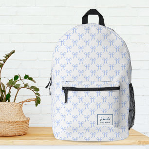 Sac À Dos Imprimé Jolie fille jolie coquette bleue Bows Monogramme