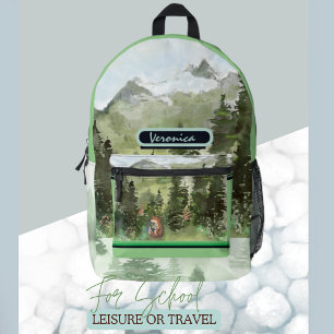 Sac À Dos Imprimé Jolie forêt aquarelle 