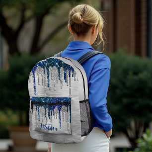 Sac À Dos Imprimé Jolie Parties scintillant bleue moderne Drivers mo