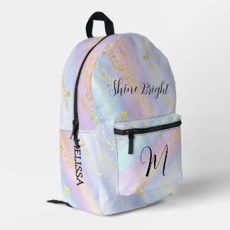 Sac À Dos Imprimé Jolis Monogrammes Pailletés Étoiles pour École de