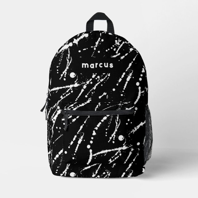 Sac À Dos Imprimé Jouer artistique noir et blanc éclaboussure avec n (Recto)