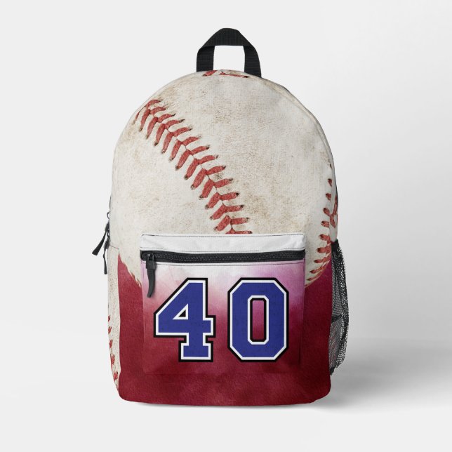 Sac À Dos Imprimé Joueur de baseball cool À l'école garçon Numéro (Recto)