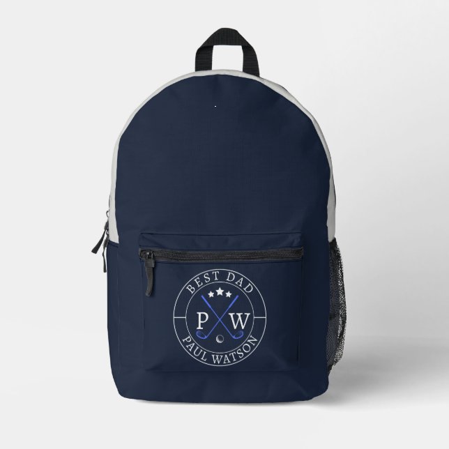 Sac À Dos Imprimé Joueur de golf moderne personnalisé Nom Meilleur p (Recto)