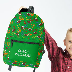 Sac À Dos Imprimé Joueur entraîneur de football drapeau Personnalisé