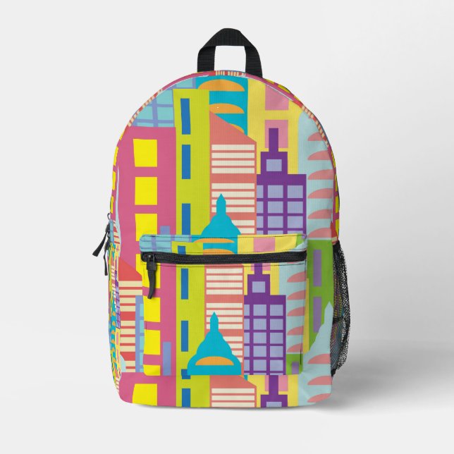 Sac À Dos Imprimé Journée d'été lumineuse Ville moderne (Recto)