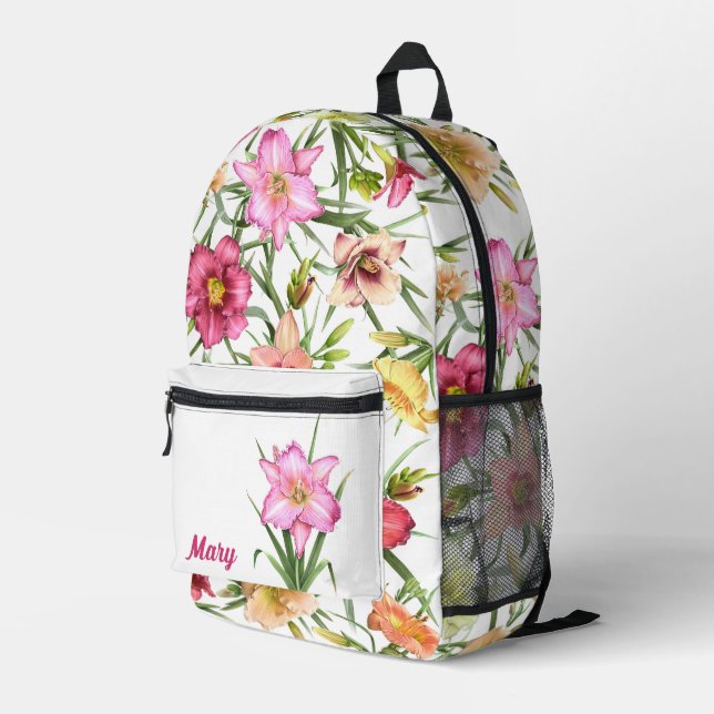 Sac À Dos Imprimé Jours Floral Art Botanique Personnalisé (Coin arrière droit)