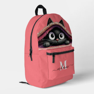 Sac À Dos Imprimé Jovely Cute Kitten Custom Monogramme Nom du script