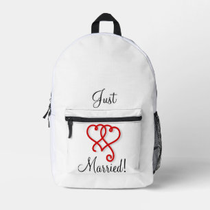 Sac À Dos Imprimé Juste Marié Deux Coeurs Tourbillonnant