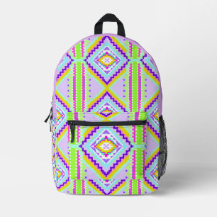 Sac À Dos Imprimé Kaleidoscope Rêves Tribaux Néon