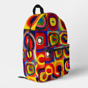 Sac À Dos Imprimé Kandinsky Farbstudie Cercles Carré Quadrate Art