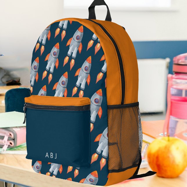Sac À Dos Imprimé Kids Outer Space Rocket Monogramme (Créateur téléchargé)