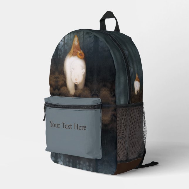 Sac À Dos Imprimé Kittelsen - Ours blanc roi Valemon (Coin arrière droit)