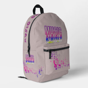 Sac À Dos Imprimé La musique connecte les gens  