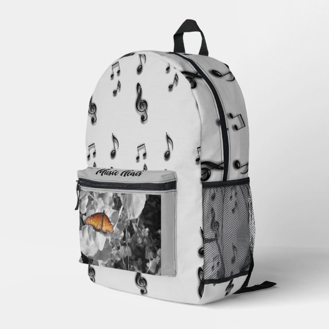 Sac À Dos Imprimé La musique guérit le papillon de monarque orange m (Coin arrière droit)