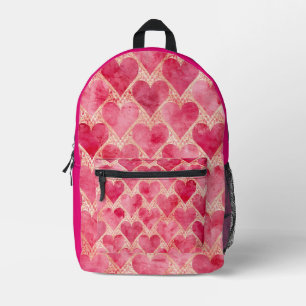 Sac À Dos Imprimé La Saint-Valentin, motif de coeur d'amour rose rou