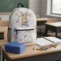 Lapin de livre d'histoires classique Initiale pers