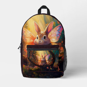 Sac À Dos Imprimé Lapin fantaisiste dans une forêt enchantée