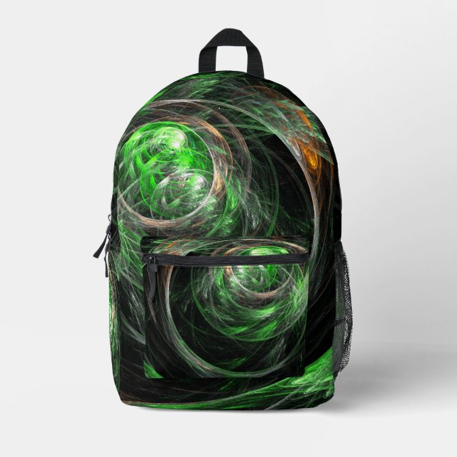 Sac À Dos Imprimé L'art Abstrait vert du monde entier (Recto)