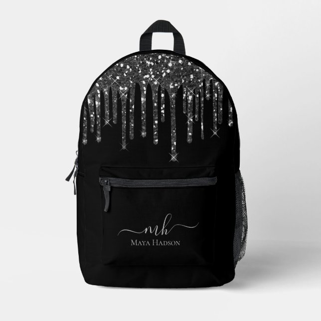 Sac À Dos Imprimé Lecteurs de Parties scintillant noir Monogramme (Recto)