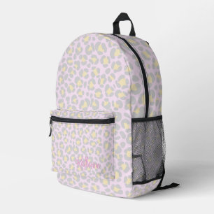 Sac À Dos Imprimé Leopard Pastel rose gris jaune