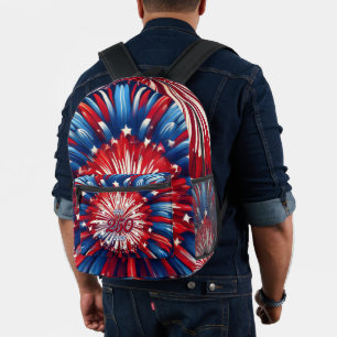Sac À Dos Imprimé Les 250 ans d'Amérique 1776-2026 Feux d'artifice R