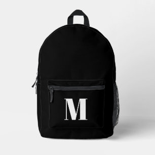 Sac À Dos Imprimé Lettre initiale monogramme noir blanc personnalisé
